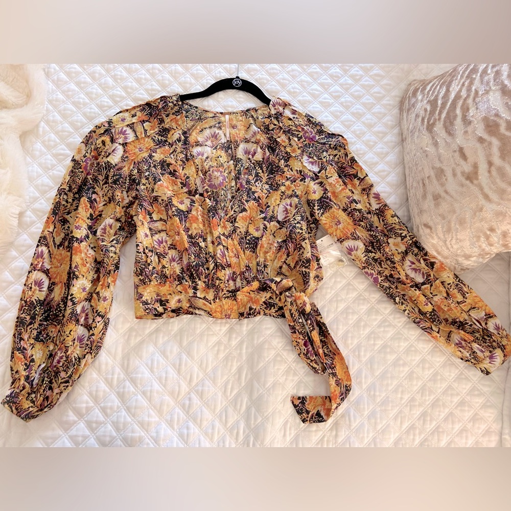Free People Cropped Wrap Top Size XS